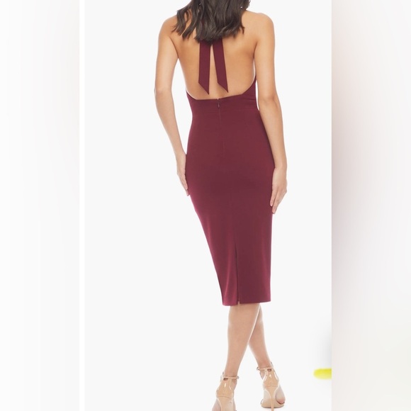 Dress the Population Vanessa‎ Halter Body-Con Midi Dress Sz L NWT - Picture 5 of 13